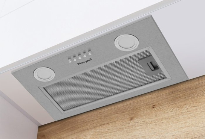 Вытяжка встраиваемая Weissgauff Box 455 Inox нержавеющая сталь управление: кнопочное (1 мотор)