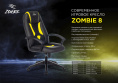 Кресло игровое Zombie 8 черный/красный экокожа крестов. пластик