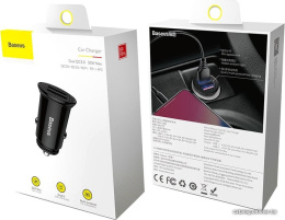 Автомобильное зарядное Baseus CCALL-YD01 Circular Plastic Car Charger 2 USB 30W Black (BS-C16Q1) (функция быстрой зарядки, выходной ток 3000 мА, 2 х USB)