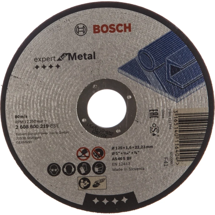 Диск отрезной по металлу 125х22,2 мм Bosch 2.608.600.219