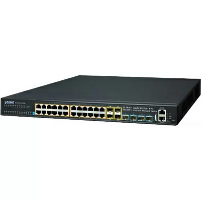 Коммутатор PLANET SGS-6341-24P4X Layer 3 24-Port 10/100/1000T 802.3at POE + 4-Port 10G SFP+ Stackable Managed Gigabit Switch (370W)