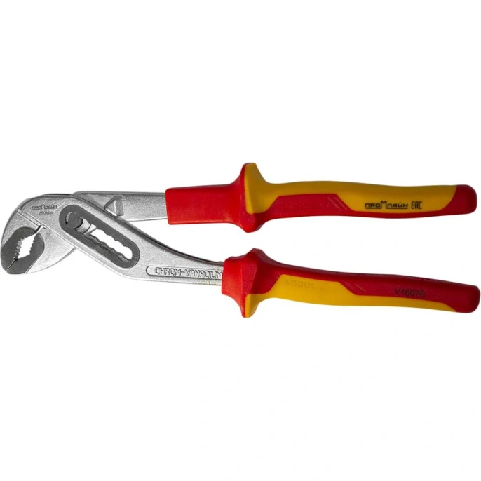 Переставные клещи Промлайн 250 мм, с двухкомпонентными рукоятками, до 1000В, cr-v ПЛ0210701250_z022