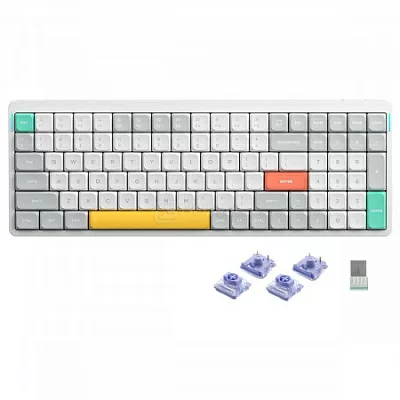 Клавиатура беспроводная механическая Nuphy AIR96 V2, low profile gateron 2.0, Wisteria Switch, Bluetooth, RGB подсветка, 4000мАч, Белый AIR96v2-IW-23