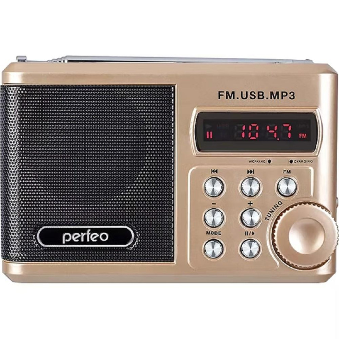 Perfeo мини-аудио Sound Ranger, УКВ+ FM, MP3 USB/TF , USB-audio, BL-5C 1000mAh, шамп.золот SV922AU [PF_3185]
