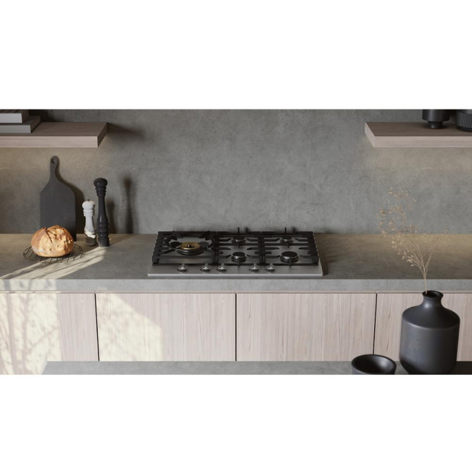 Встраиваемые газовые панели ASKO/ Арт. 476657 ; газовая, встраиваемая, 4.8 х 75 х 52.6, 5 конфорок, конфорка повышенной мощности Super Vario Wok, механическое управление, поворотные переключатели, нержавеющая сталь HG1776SB