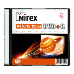 Диск DVD+R Mirex 4.7 Gb, 16x, Slim Case 1 , 1/200 UL130013A1S