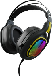 Гарнитура игровая GMNG HS-L630G,  для компьютера, мониторные,  проводные, черный  / желтый [1533561]