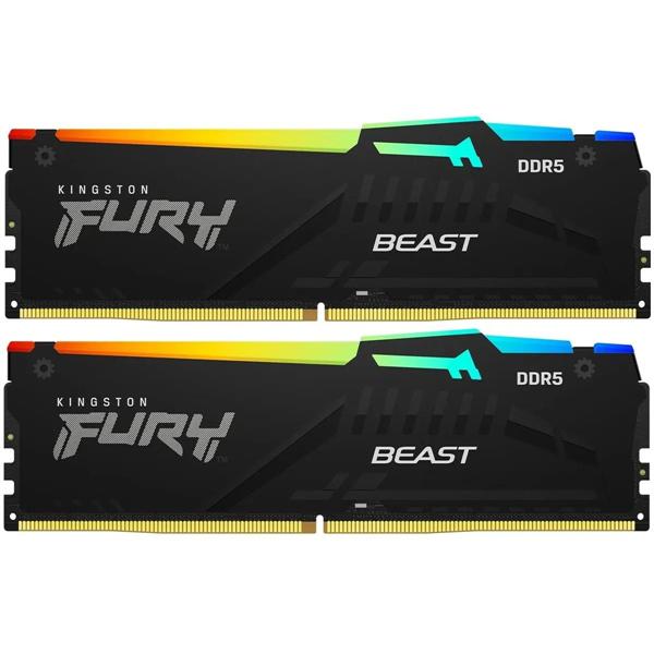 Комплект модулей памяти Kingston FURY Beast RGB KF556C40BBAK2-32 DDR5 DIMM 32Gb KIT 2*16 Gb PC5-44800 600MHz CL40