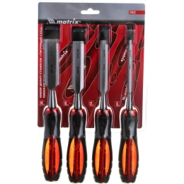 Набор плоских долот-стамесок MATRIX "Тигровый глаз" 4 штуки, 6-12-18-24 мм 24432