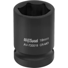 Головка ударная шестигранная 19 мм; 1/2DR AV Steel AV-720019