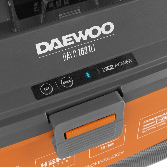 Строительный пылесос Daewoo DAVC 1621Li SET,  аккумуляторный,  оранжевый