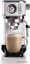 Рожковая кофеварка Ariete Espresso Slim Moderna 1381/14 1300 Вт, корпус металл/пластик, используемый кофе: молотый, цвет белый/черный