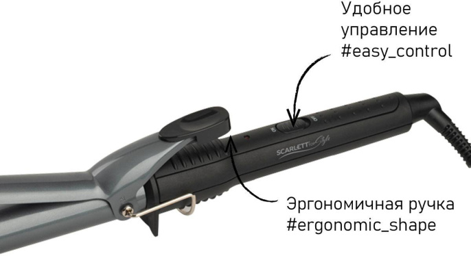Щипцы Scarlett SC-HS60011 60Вт черный макс.темп.:190С покрытие:керамико-турмалиновое