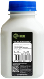 Тонер Cactus CS-THP10-70,  для CF218A/CF230A/CF230X/CF233A/CRG-047/CRG-051( MR VER),  черный, 70грамм, флакон