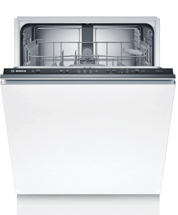 Посудомоечная машина Bosch SMV24AX04E (встраиваемая, полноразмерная, загрузка на 12 комплектов посуды, электронное управление, 4 программы, сушка: с теплообменником, индикация на полу: луч)