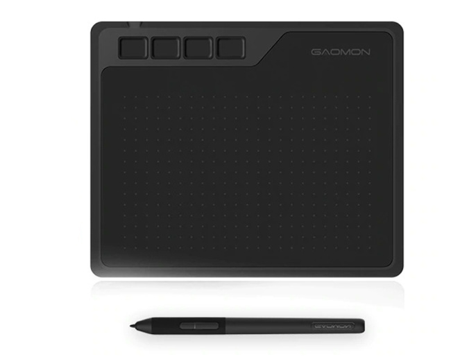 Графический планшет Gaomon S620 перо/5080LPI/266 PPS/4 програм. клав./8192 уровней нажатия/раб.пов. 165.1*101.6/Micro USB/Black