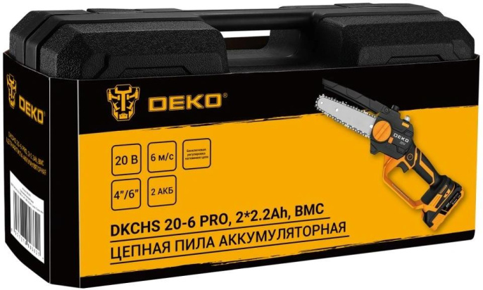 Цепная пила Deko DKCHS 20-6 PRO 20Вт дл.шины:12" 30cm 083-2012