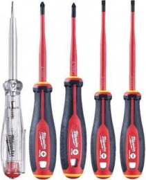 Набор трехгранных отверток Milwaukee VDE PZ/SL + тестер напряжения - 5 ед. 4932478737