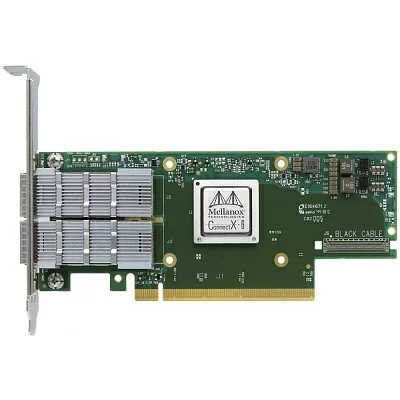 Сетевая карта Mellanox MCX653106A-ECAT ConnectX-6 VPI adapter card, 100Gb/s (HDR100, EDR IB and 100GbE), dual-port QSFP56, PCIe3.0/4.0 x16, tall bracket