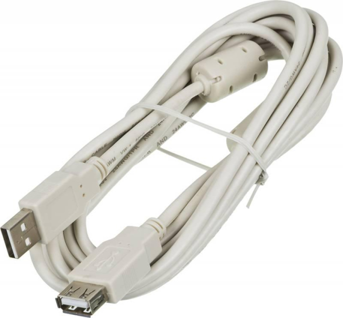 Кабель-удлинитель USB2.0 NingBo USB A m - USB A f , ферритовый фильтр , 3м, блистер