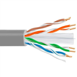 5bites Кабель US6575-305A витая пара UTP / SOLID / 6CAT / 23AWG / CCA / PVC / GREY / 305M