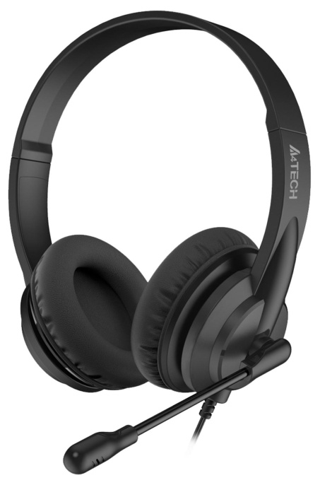 Гарнитура A4TECH HS-10,  для контактных центров, накладные,  проводные, черный  / белый [hs-10/3.5mm plug/black]