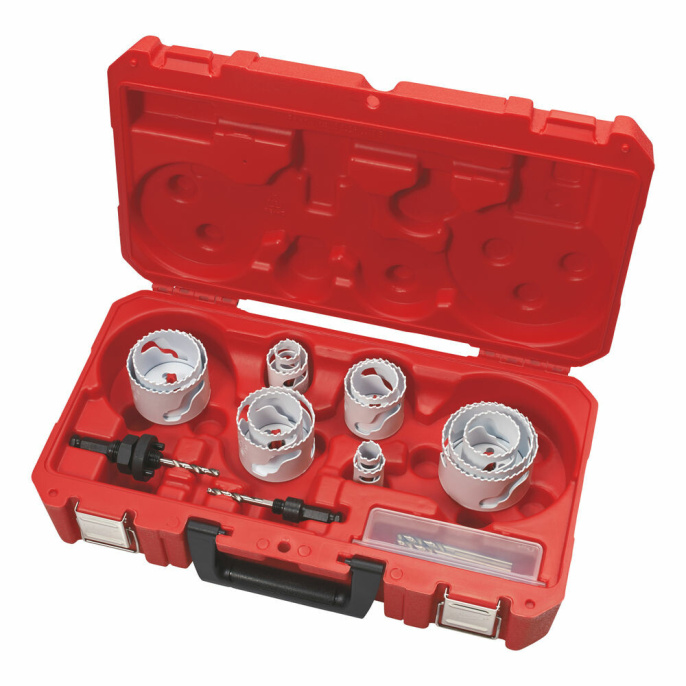 Набор коронок Milwaukee Hole Dozer 17 шт 49224102 центрирующее сверло, обрабатываемый материал: гипсокартон, дерево, металл, пластик, рабочий диаметр: 44, 51, 57, 64, 65, 67, 68, 76, 20, 22, 40, 25, 32 мм, рабочая длина: 41 мм