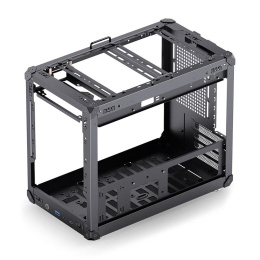 Корпус без блока питания Case JONSBO C6 MAX Handle, Mini-Tower, TG, no fan, 1xUSB-A 3.0 + 1xUSB-C 3.1, mATX, mITX Black