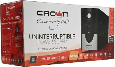 ИБП UPS 1200VA CROWN Micro CMU-SP1200 COMBO защита телефонной линии RJ-45