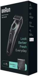 Триммер Braun Series 3 BT3411 черный 2Вт насадок в компл:3шт