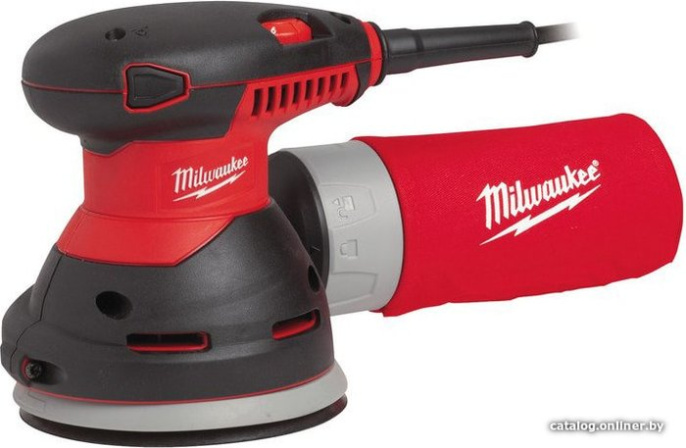 Эксцентриковая шлифмашина Milwaukee ROS 125 E 4933433180 14000-26000 колебаний/мин, питание: сеть, 300 Вт, частота вращения на холостом ходу: 7000-12000 об/мин, диапазон колебаний: 2,4 мм, диаметр