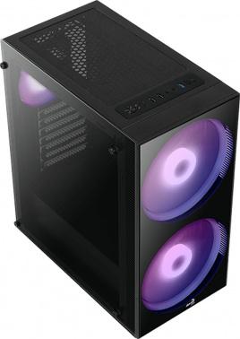 Корпус ATX Aerocool Python-G-BK-v1, Midi-Tower, без БП,  черный