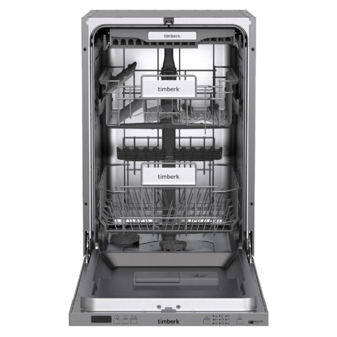 Посудомоечная машина Timberk Set&Dry T-DW45BI103,  узкая, напольная, 59.4см, загрузка 11 комплектов, серебристая
