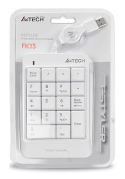 Числовой блок A4TECH Fstyler FK13, USB, мембранная,  белый [fk13 usb ( white )]