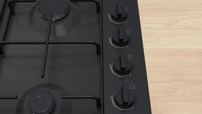 Газовая варочная панель Bosch PBP6C6K80Q,  4 конфорки,  эмалированная сталь,  черный