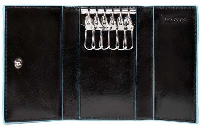 Ключница Piquadro Blue Square, кожа натуральная, черный [pc1396b2/n]
