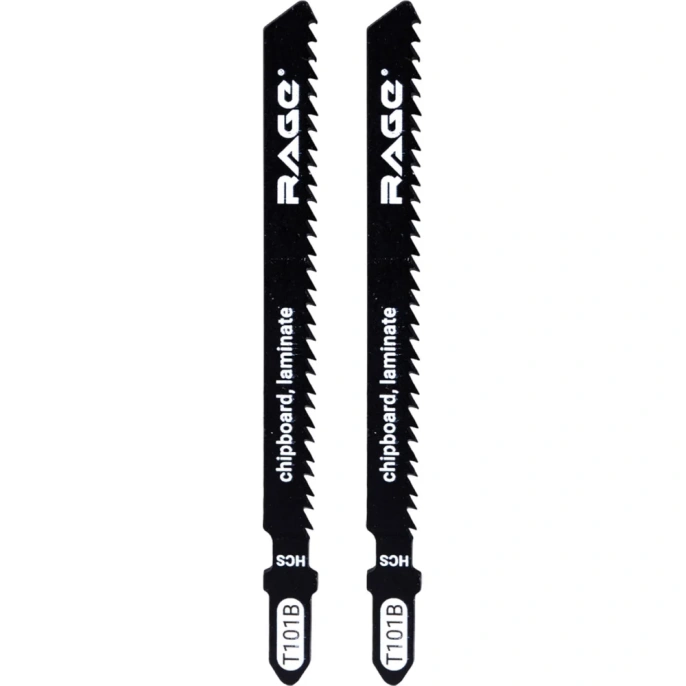 Пилка по дереву и пластику, ламинату T101B (2 шт; 100 мм) для лобзиков RAGE by VIRA 552027