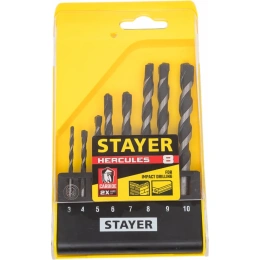 Набор сверл по бетону STAYER Professional Hercules 8 шт (3, 4, 5, 6, 7, 8, 9, 10 мм) 2915-H8_z02