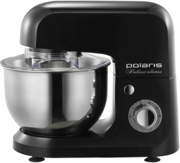 Миксер планетарный Polaris Brilliant collection PKM 1002, 1000Вт, черный/серебристый