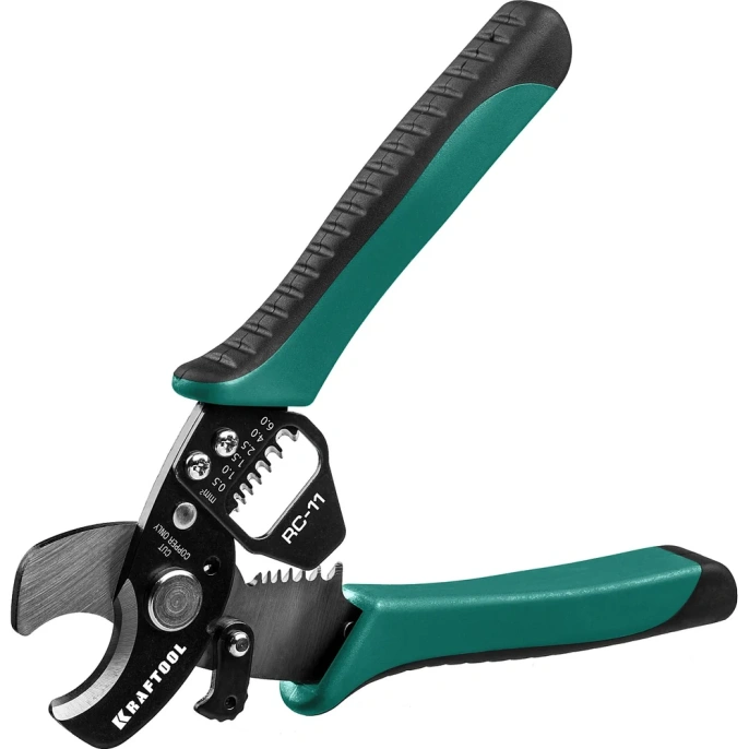 Кабелерез KRAFTOOL RC-11 d-11 мм, 0.5-6 мм2, съемник изоляции 22696-2