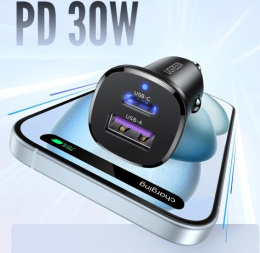 Автомобильное зарядное устройство UGREEN EC305 25845 USB-C PD+USB-A QC 30W Fast Car Charger с чехлом. Цвет: черный (25845_)