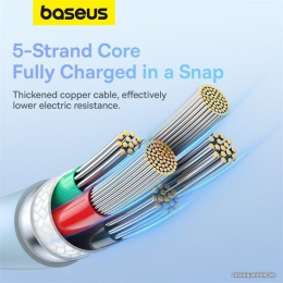 Кабель Baseus P10355701311-00 Pudding Series Fast Charging Cable Type-C to iP 20W 1.2m Galaxy Blue передача данных, питание устройств, скорость передачи: 480Mbps, материал: TPE