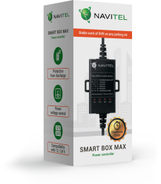 Контроллер питания Navitel Smart Box Max черный 4.5м Вход 1240 В, выход 5В 2А, защита от разряда аккумулятора, таймер упак.:1шт