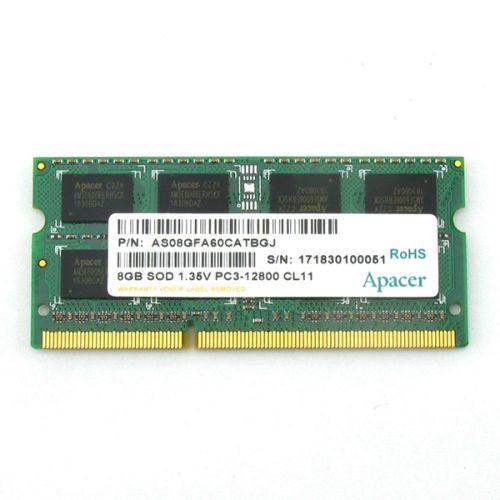 Оперативная память Apacer DDR3 8GB 1600MHz SO-DIMM PC3-12800 CL11 1.35V Retail 512*8 3 years AS08GFA60CATBGJ/DV.08G2K.KAM