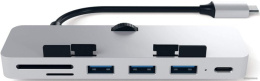 USB-концентратор Satechi Aluminum Type-C Clamp Hub Pro для new 2017 iMac и iMac Pro. Интерфейс USB-C. 3 разъема USB 3.0, 1 разъем USB-C, слоты для карты памяти SD, Micro SD. Цвет серебряный. (ST-TCIMHS)