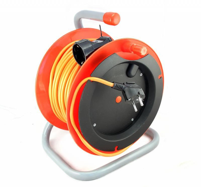 Удлинитель силовой LUX К1-Е-25, розеток 1шт, 3x0.75 кв.мм, 10A, 25м, ПВС, катушка [22125]