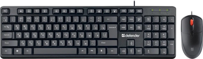 Комплект клавиатура+мышь проводной DEFENDER Line Линия C-511 черный USB, 1000dpi 45511