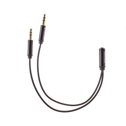 Кабель-адаптер/ Кабель-адаптер 2*3.5ST M /3.5 ST F , 0.2м, Telecom PRO TAV205M-0.2M