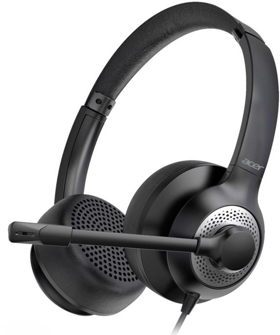 Гарнитура Acer OHW309,  для компьютера, накладные,  проводные USB/3,5 мм, черный [zl.hdsee.004]