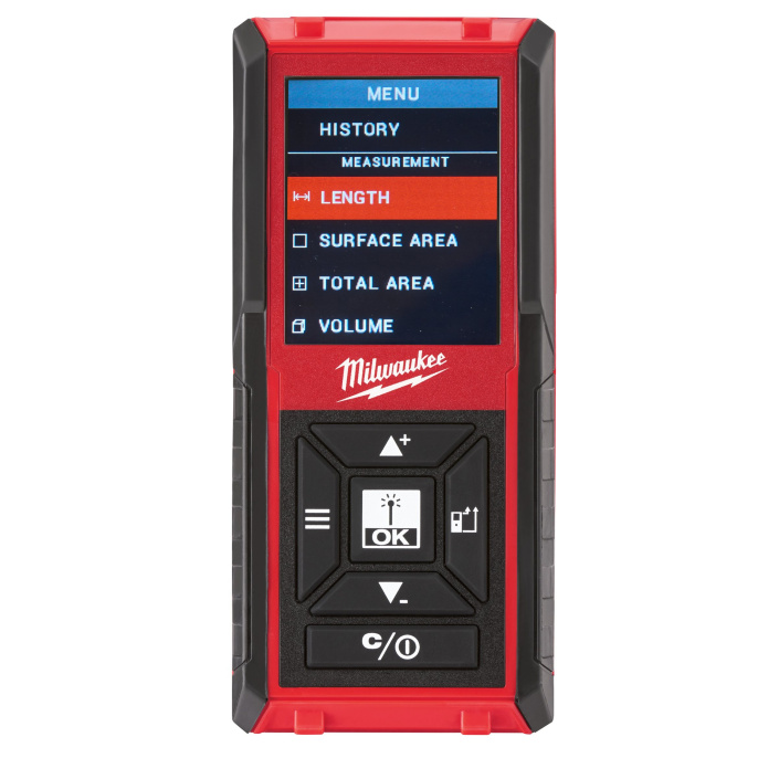 Лазерный дальномер Milwaukee LDM 45 4933459277 дальность измерения: от 0.05 до 45 м, погрешность: 1.5 мм, количество измерений в памяти: 30, цвет луча: красный, источник питания: батарейка AAA 2 шт , LCD экран 31.5х40 мм